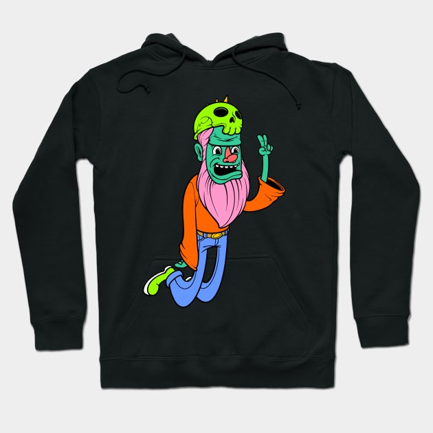 skull granpa Hoodie by TOSSS LAB ILLUSTRATION